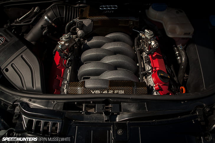 Audi V-8 Engine Carbon Fiber HD, cars