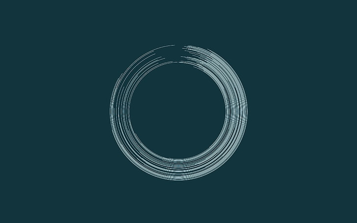 round white logo, minimalism, ensō, circle, simple background, HD wallpaper
