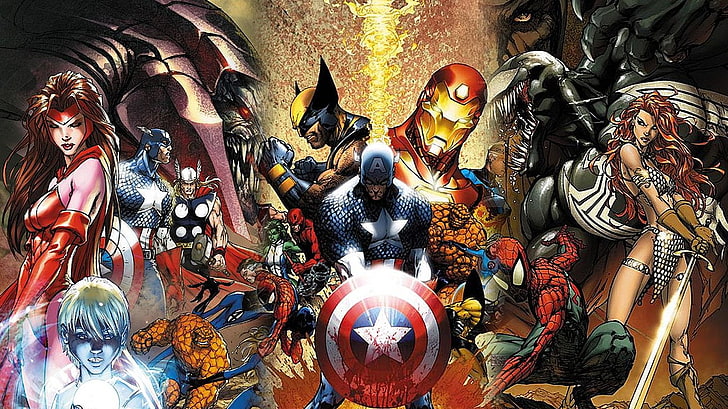 Comics, Civil War, Captain America, Daredevil, Mister Fantastic, HD wallpaper