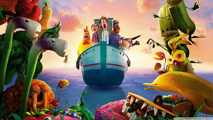Cloudy with a Chance of Meatballs 2, animated movies, HD wallpaper