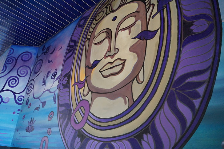 Gautama tapestry, Buddha, creativity, art and craft, pattern, HD wallpaper