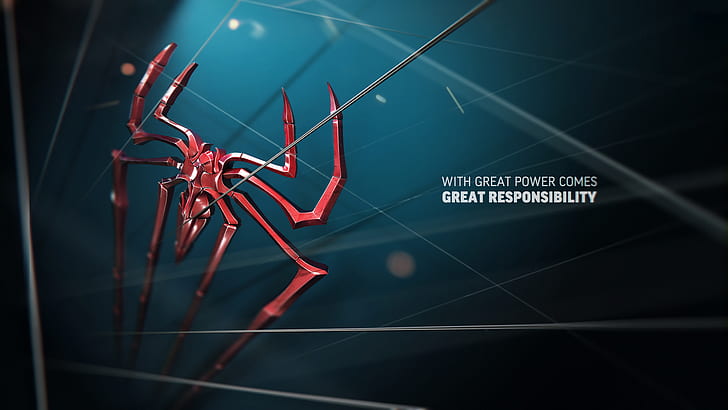 Great Power Great Responsibility, spider-man logo, HD wallpaper
