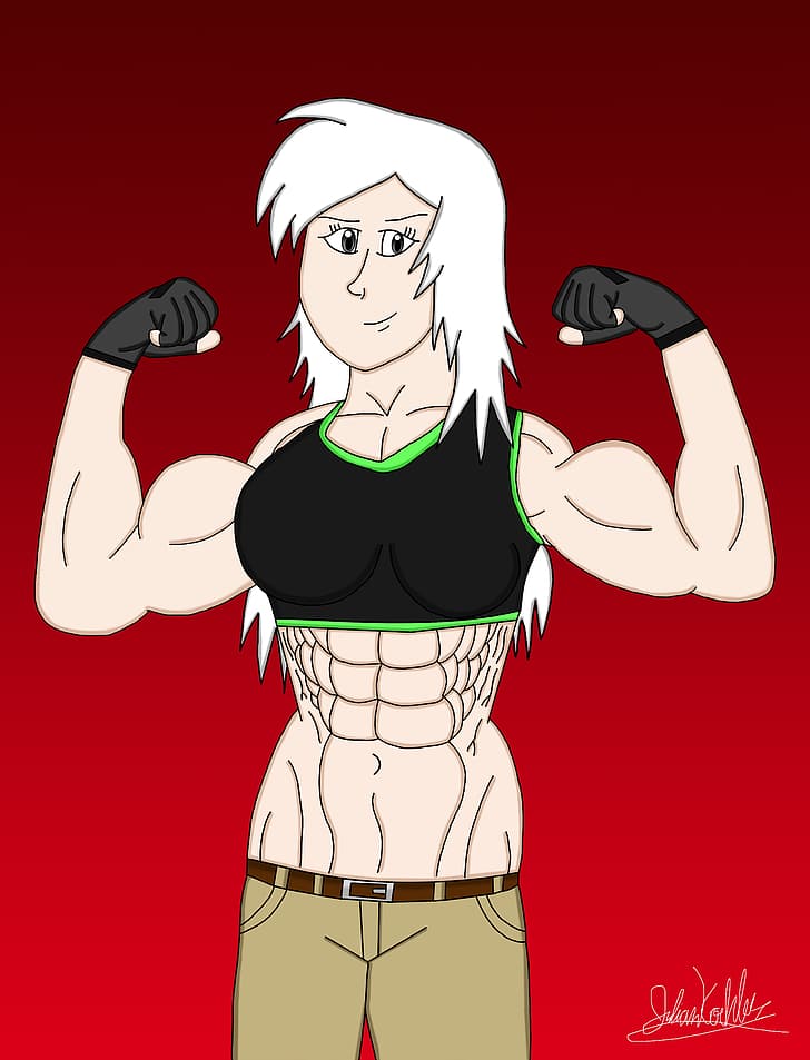 HD wallpaper: abs, biceps, muscles, women, anime girls, buff woman,  sixpackabs | Wallpaper Flare