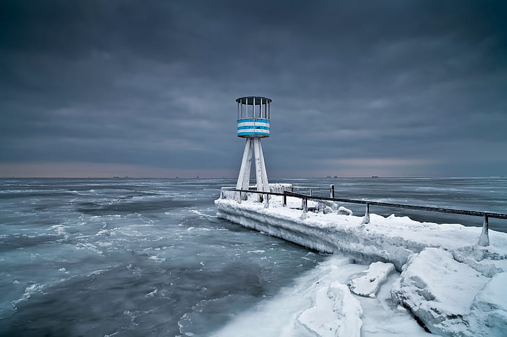 sea, ice, winter, HD wallpaper