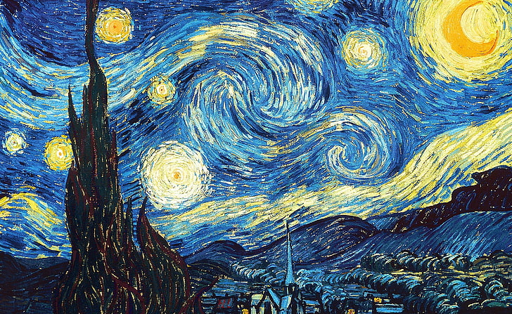 The Starry Night, The Starry Night by Vincent van Gogh painting, HD wallpaper