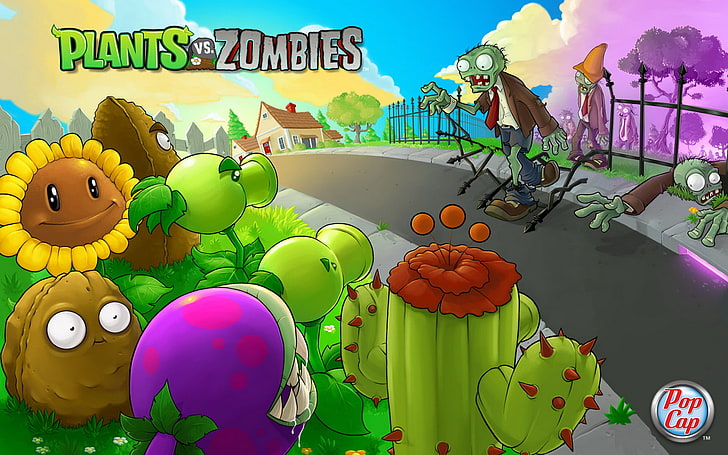 Plants Vs. Zombies, multi colored, representation, text, no people, HD wallpaper