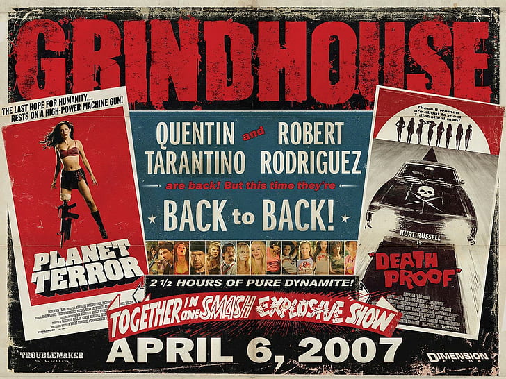 Grindhouse Planet Terror Death Proof Movie Poster HD, movies, HD wallpaper
