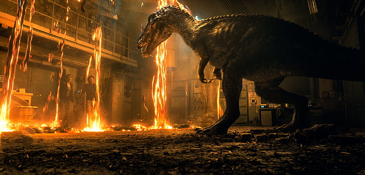jurassic world fallen kingdom, 2018 movies, 4k, hd, fire, fire - natural phenomenon