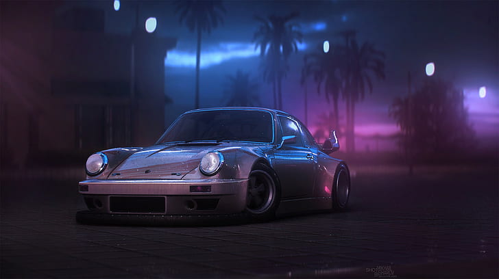 Porsche 911 Carrera, vehicle, digital art, HD wallpaper