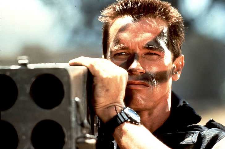 Movie, Commando, Arnold Schwarzenegger, men, adult, one person