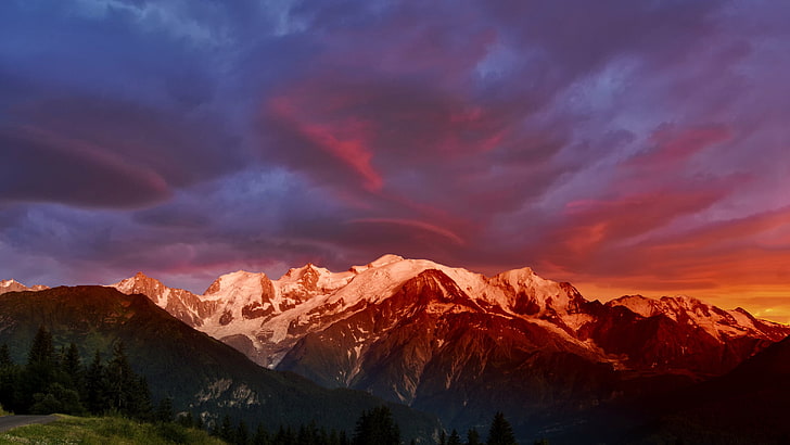 nature wallpaper, mountains, Alps, Mont Blanc, Monte Bianco, HD wallpaper
