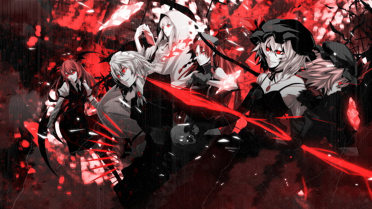 anime character wallpaper, Touhou, Remilia Scarlet, Flandre Scarlet