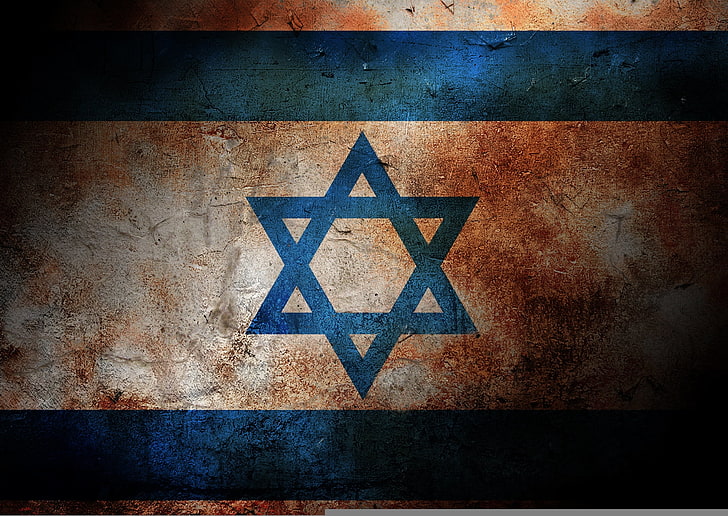 flag of Israel, color, surface, paint, backgrounds, sign, weathered, HD wallpaper