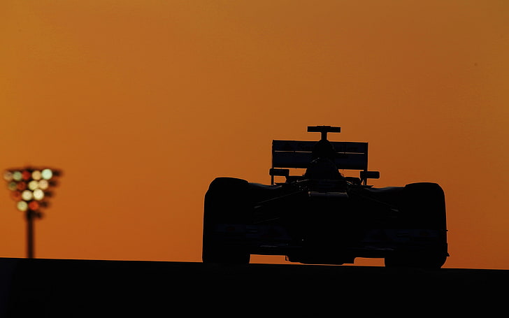 photography, race cars, Formula 1, race tracks, dusk, Kimi Raikkonen