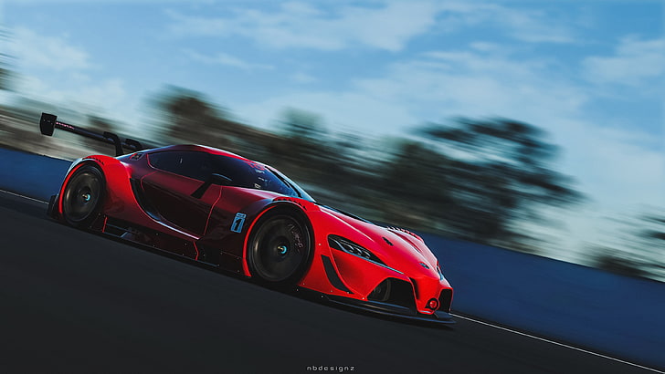red luxury car on road photography, Gran Turismo 6, video games, HD wallpaper