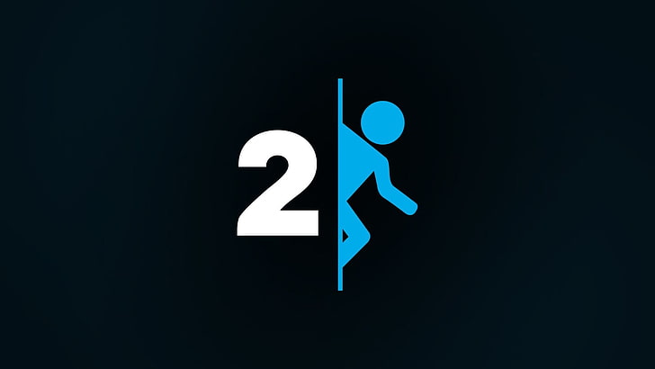 number 2 sign, Portal 2, video games, Portal (game), minimalism