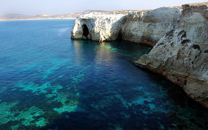 Greece, sea, landscape, HD wallpaper
