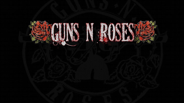 Guns N Roses logo, Band (Music), Guns N' Roses, Black, Dark