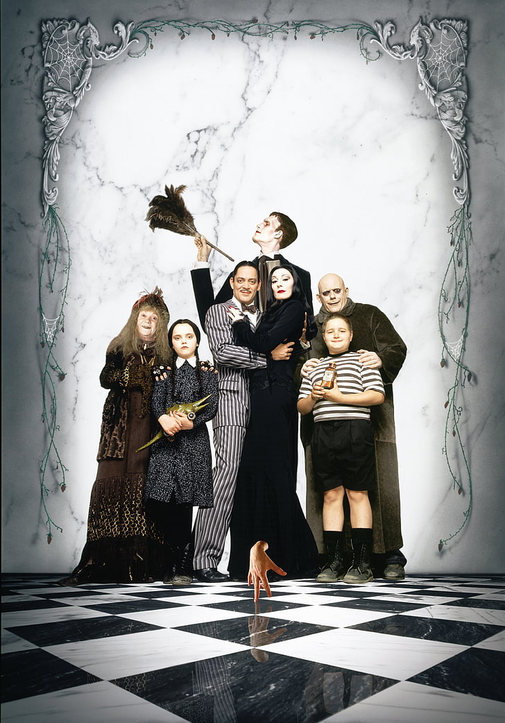 Film posters, family, The Addams Family, hands, movies, women