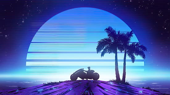 Une Voiture éclairée Au Néon Sur Une Route Futuriste Dans Une Esthétique D' anime Art Déco Avec Un Style Synthwave 4k Et Des Vibrations Rétrofuturistes