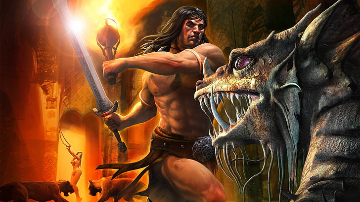 barbarian conan Conan Video Games Age of Conan HD Art, HD wallpaper