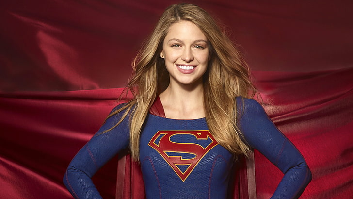 Melissa Benoist as Supergirl, actress, TV, blonde, green eyes, HD wallpaper