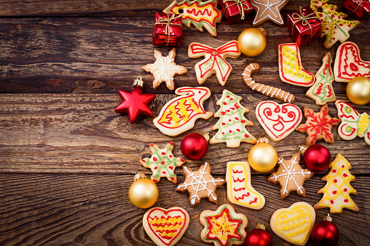 herringbone, holiday cookies, snowflake, baking, rabbit, gift, HD wallpaper