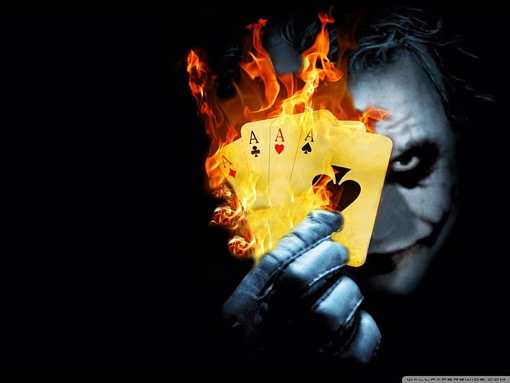 Joker illustration, fire - Natural Phenomenon, flame, burning, HD wallpaper