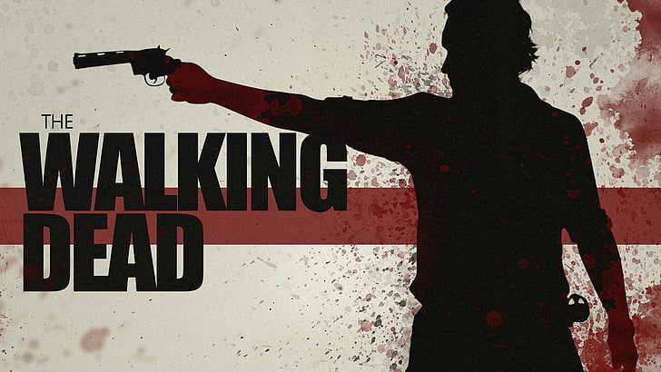 The Walking Dead, TV, gun, silhouette, artwork, text, real people