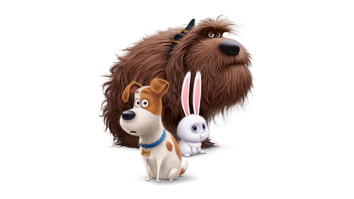 three Disney characters, Max, Duke, Snowball, The Secret Life Of Pets, HD wallpaper