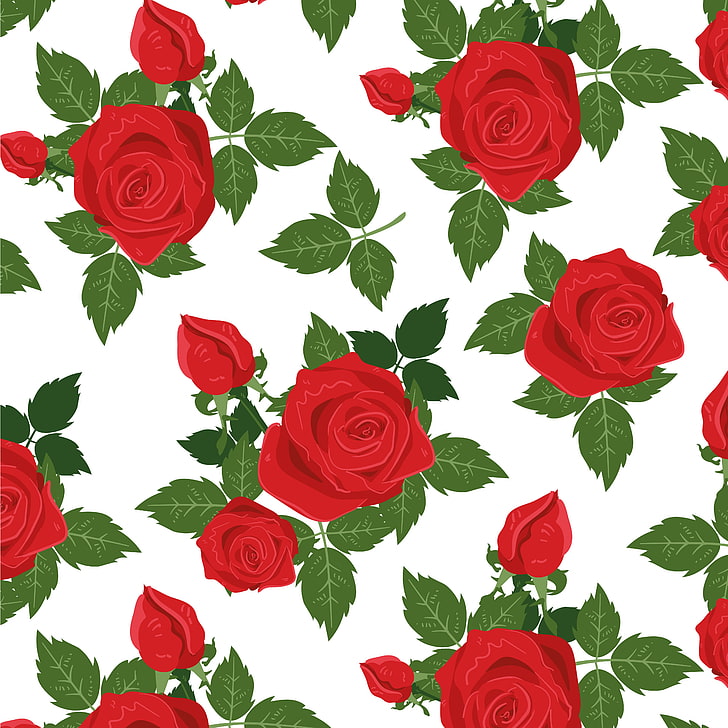 HD wallpaper: flowers, background, vector, roses, texture, pattern |  Wallpaper Flare