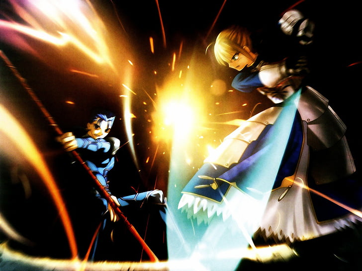 Fate Series, Fate/Zero, Lancer (Fate/Zero), Saber (Fate Series), HD wallpaper