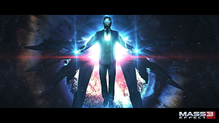 Mass 3 Effect digital wallpaper, Illusive Man, video games, one person