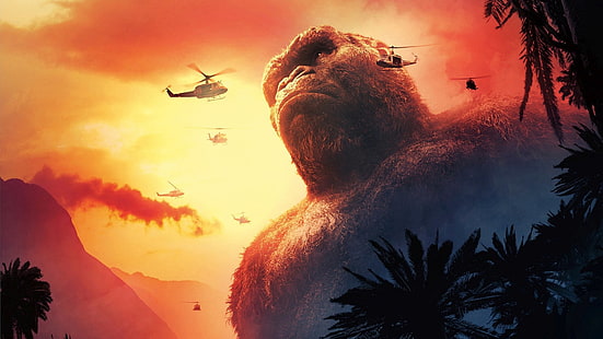 HD wallpaper: cinema, movie, gorilla, film, strong, Kong: Skull Island ...