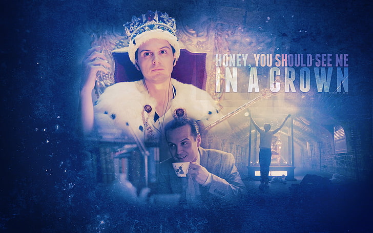 honey you should see me in a crown text overlay, Sherlock BBC, HD wallpaper