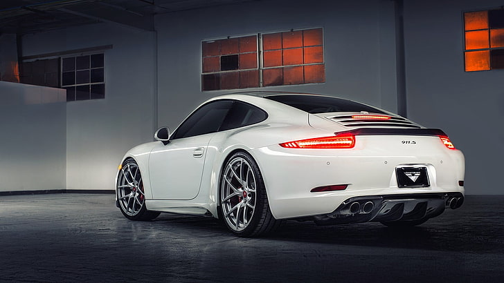white coupe, Porsche 911 Carrera S, diffusers, white cars, motor vehicle, HD wallpaper
