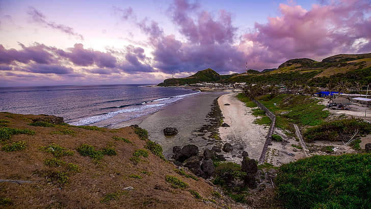 hills, purple clouds, batanes island, basco, adventure, nikon, HD wallpaper