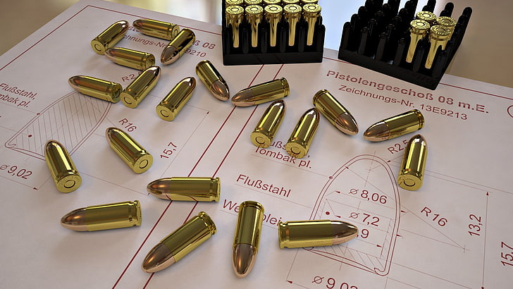 bullet 9 mm, large group of objects, high angle view, no people, HD wallpaper