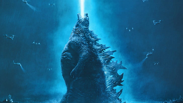 Godzilla: King of the Monsters, movies, blue, 2019 (Year), creature, HD wallpaper