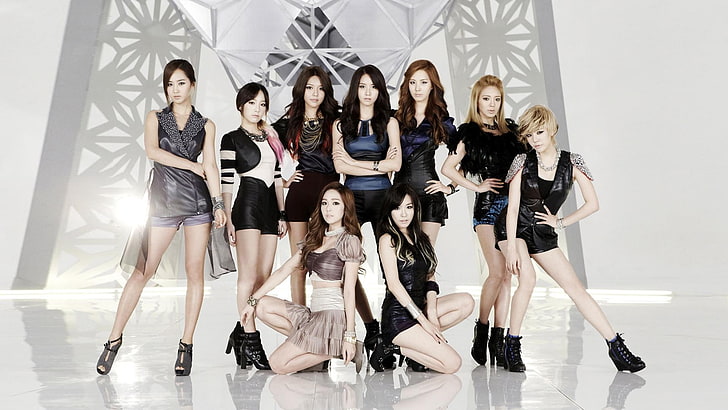 group of women, SNSD, Girls' Generation, Asian, model, musician