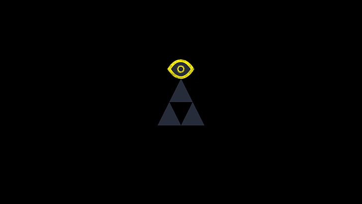 simple, symbols, The Legend of Zelda, copy space, black background