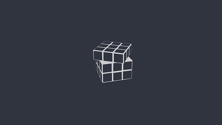 3 x 3 Rubik's Cube illustration, minimalism, digital art, studio shot