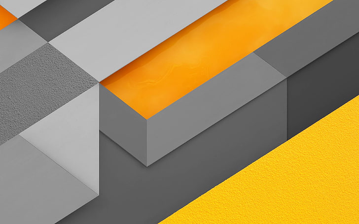 marshmallow, android, yellow, triangle, pattern, no people, HD wallpaper