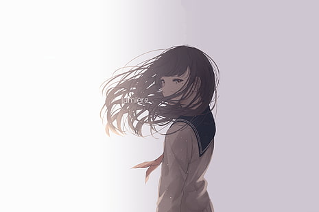 HD wallpaper: anime girl, school uniform, wind, long hair, sunlight, one  person | Wallpaper Flare