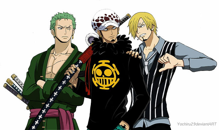 One Piece, Roronoa Zoro, Sanji, Trafalgar Law, HD wallpaper