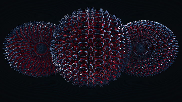 3D fractal, render, digital art, abstract, black background