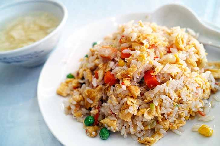 rice with toppings, food, vegetables, dinner, rice - Food Staple
