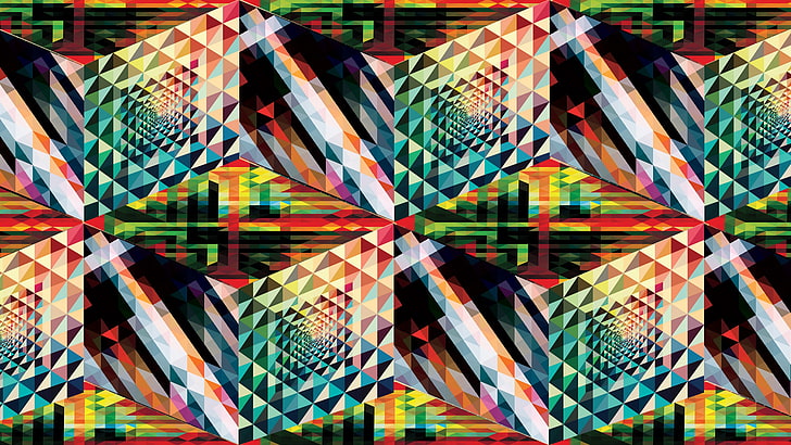 abstract, Andy Gilmore, Colorful, Diamonds, geometry, pattern
