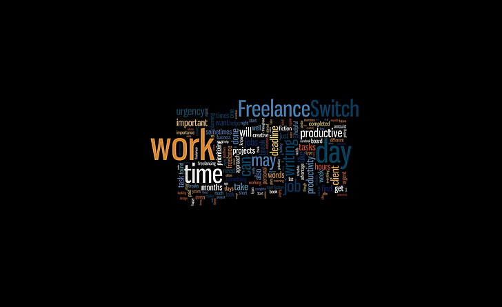 Freelance Switch Work Time, multicolored typography wallpaper