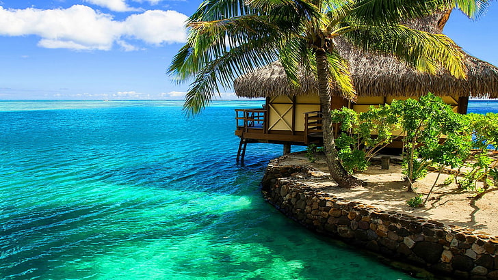 nature, resort, turquoise, island, tropical, sea, travel, beach, HD wallpaper